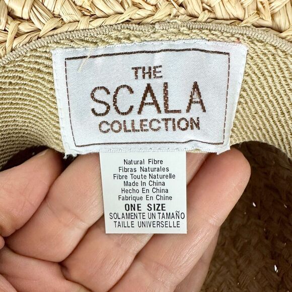 Scala Collection Packable Raffia Wide Brim Hat NEW One Size Sun Beach Outdoor - Picture 5 of 6